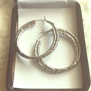 Silver hoop earrings